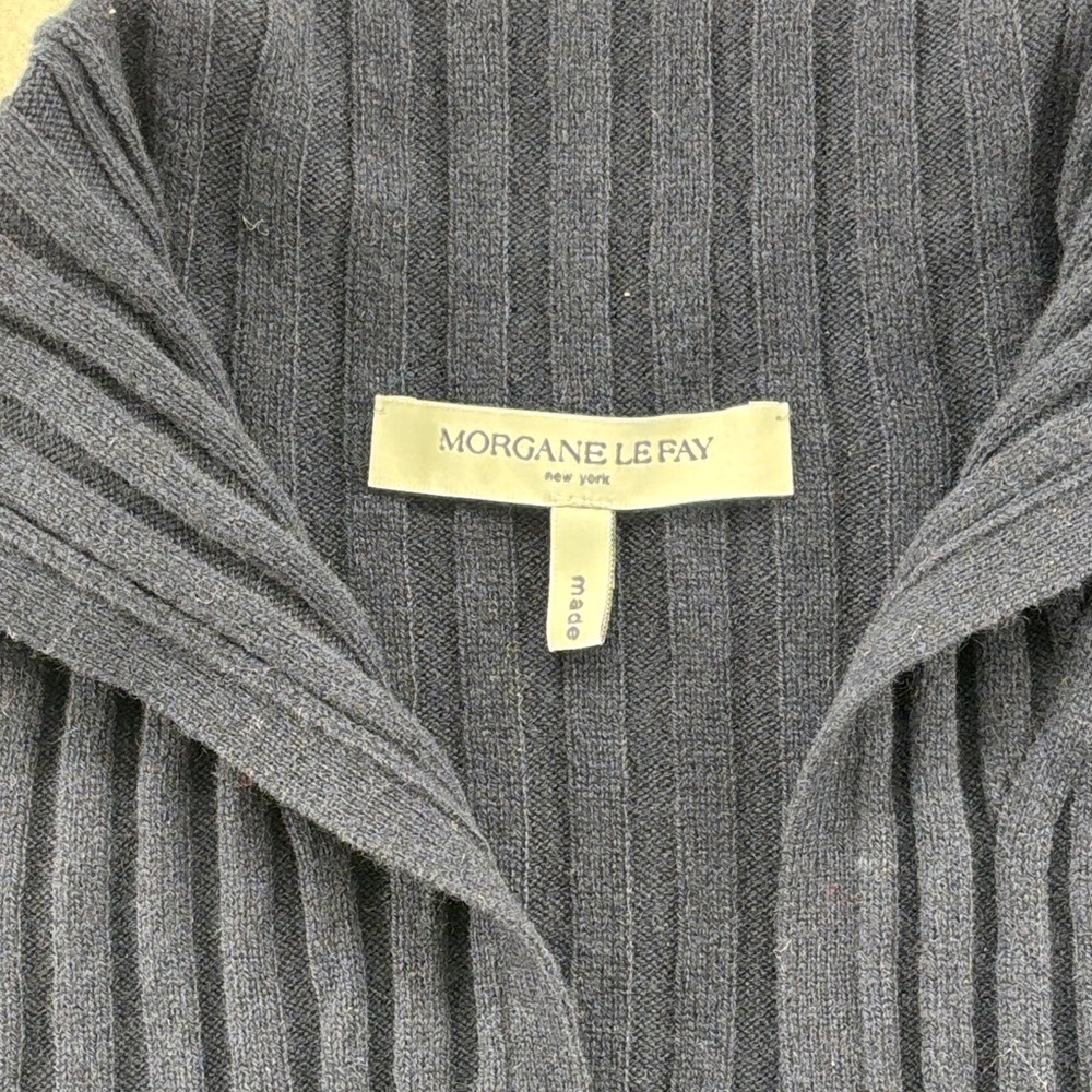 Morgane Le Fay Dark Blue Ribbed Cardigan - Size Large - Picture 2 of 12